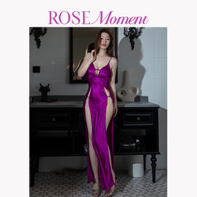 双侧高开叉性感真丝长裙  A230503