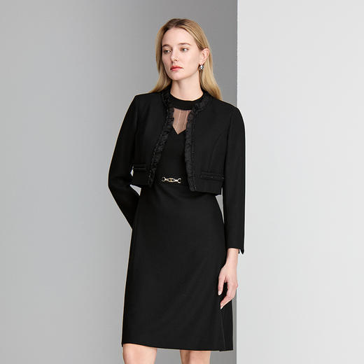 EITIE爱特爱假三件式钉珠花边木耳边撞布减龄精致礼服8477104 商品图10