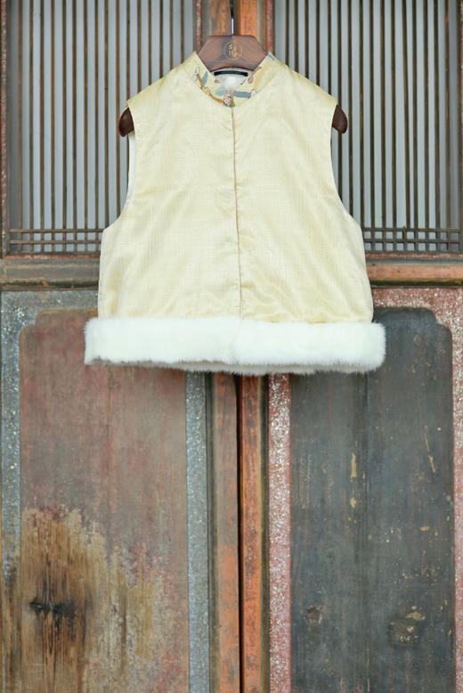 盛唐牡丹盛奢系列 | 真丝西阵织水貂棉马甲 商品图0