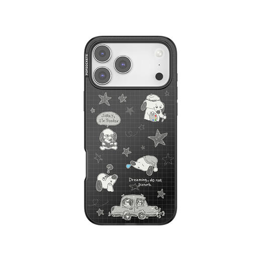 【微微日常】小狗漫画 POPCASE手机壳 MagSafe Popcase磁吸款 黑色 狗 日月星 卡通 iPhone17/16/15/14 商品图2