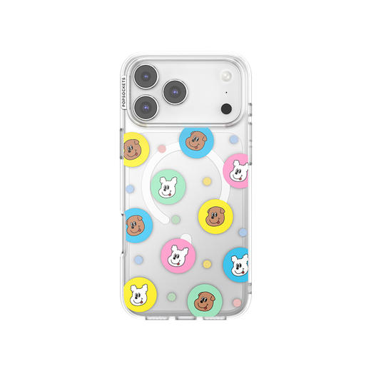 【夏日友达号】轻松小狗波点 PopSockets X 1107夏日友达号 POPCASE手机壳 MagSafe Popcase磁吸款 透明 波点 吐舌小狗 iPhone17/16/15/14/13 商品图2