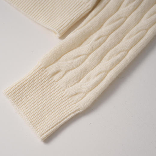 VIMAGE纬漫纪绵羊毛复古多色时尚绞花针织开衫上衣秋季新款V2401103 商品图12