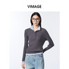 VIMAGE纬漫纪撞色假两件设计时尚减龄秋季新款针织衫V2401109 商品缩略图5
