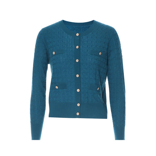 【香风针织开衫】EITIE爱特爱精致绞花舒适显瘦针织衫秋新款C2501814 商品图11