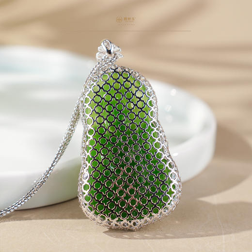 新疆国玉盟世玉金镶碧玉挂件-不含链【带证书·顺丰物流】 商品图4