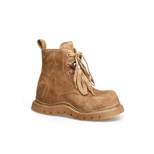 豪麟名鞋迪嘉女鞋马丁靴牛反绒面革DJHJA52WN011土黄色 商品图0