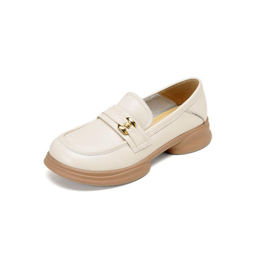 西村名物2025年秋季新款秀气掐腰粗跟百搭乐福鞋舒适深口女单T25CM31721 商品图10