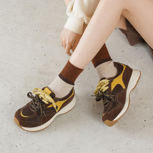 西村名物2025年秋季新款撞色双鞋带休闲潮酷复古运动鞋老爹鞋T25CM31761 商品图4