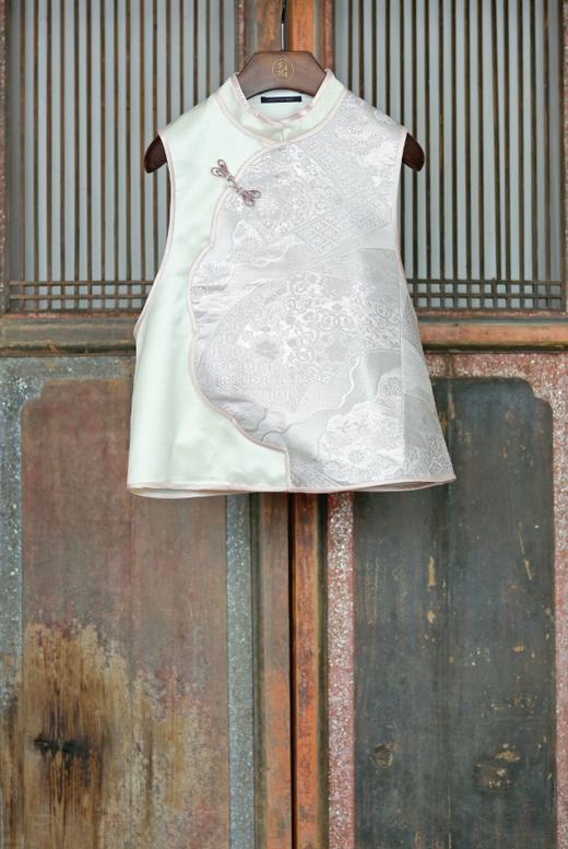 盛唐牡丹盛奢系列 | 丝毛拼西阵织花瓣领马甲 商品图0