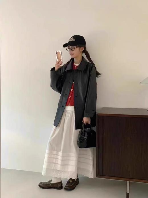 冰点价！仅限11.11！退货勿拍深圳南油高货！！大牌同款2897 50%pu➕50%黏胶慵懒风复古翻领单排扣秋季皮衣外套-喜出 商品图5