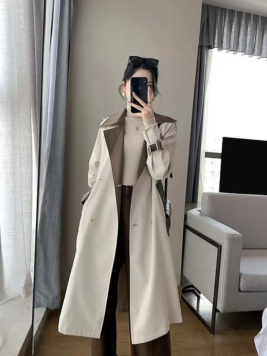 冰点价！仅限11.11！退货勿拍【秋上新】软料挺括有骨感风衣！！拼色款气质风衣外套-喜出 商品图0