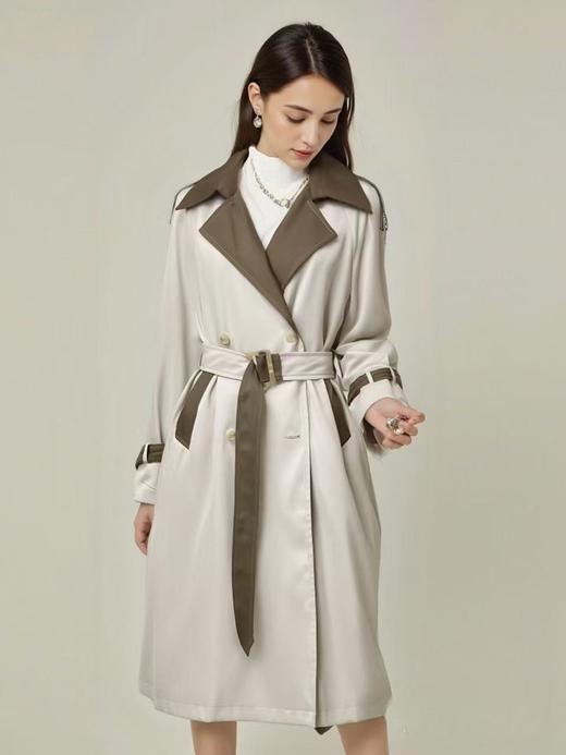 冰点价！仅限11.11！退货勿拍【秋上新】软料挺括有骨感风衣！！拼色款气质风衣外套-喜出 商品图5