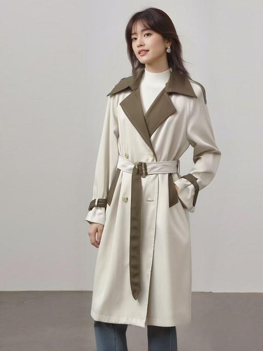 冰点价！仅限11.11！退货勿拍【秋上新】软料挺括有骨感风衣！！拼色款气质风衣外套-喜出 商品图4