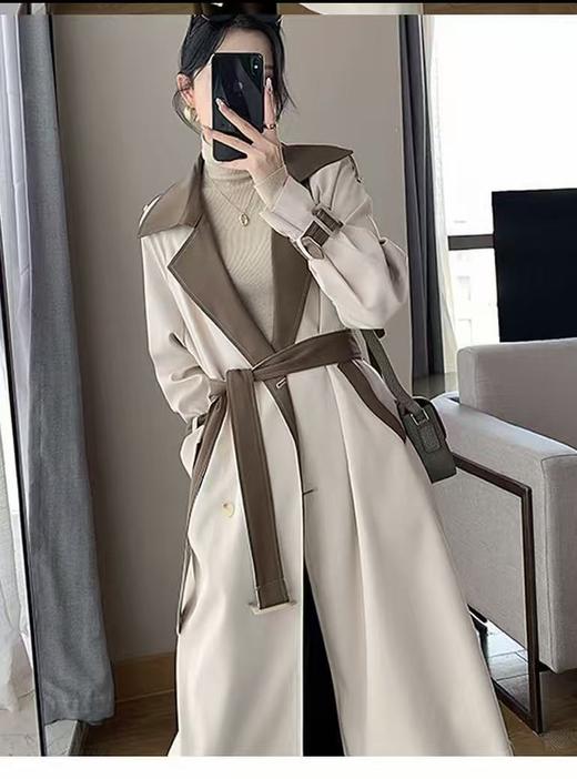 冰点价！仅限11.11！退货勿拍【秋上新】软料挺括有骨感风衣！！拼色款气质风衣外套-喜出 商品图2