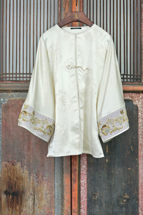 盛唐牡丹盛奢系列 | 真丝拼法式串珠西阵织外套