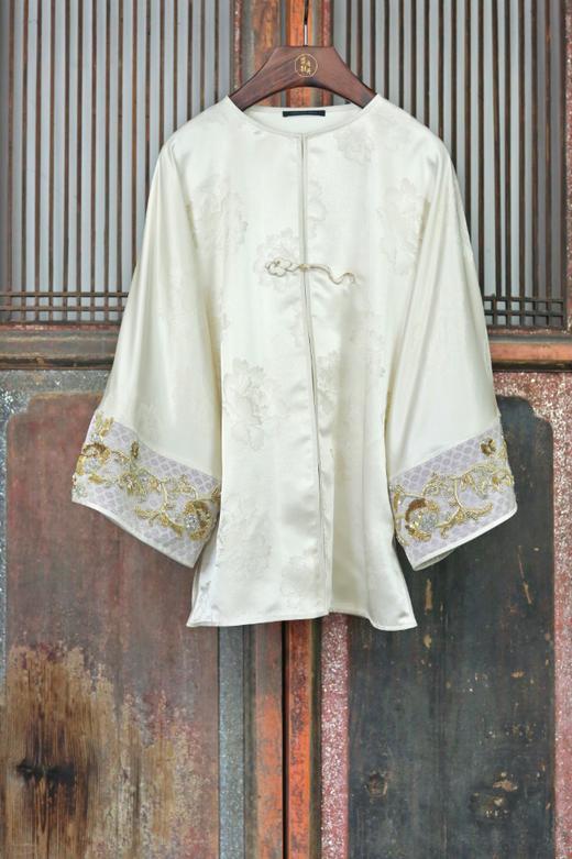 盛唐牡丹盛奢系列 | 真丝拼法式串珠西阵织外套 商品图0