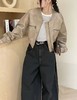 【秋上新】2528休闲棒球领PU外套短款皮衣-喜出 商品缩略图0