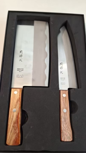 KAI贝印日本进口关孙六中华菜刀套装不锈钢厨刀厨师家用三德刀【不支持补差，非质量问题不退不换】S