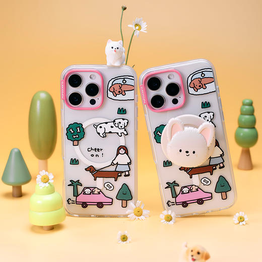 【宠物物语·手机壳】小狗公园 POPCASE手机壳 MagSafe Popcase磁吸款 透明 小狗 拼贴 iPhone17/16/15/14/13 商品图1