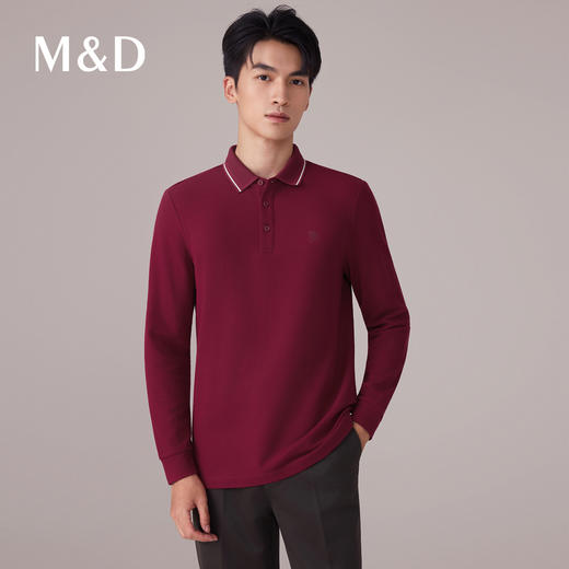 【名盾】科技发热保暖长袖Polo衫，保型记忆领，省心易打理M0CL11783A 商品图2