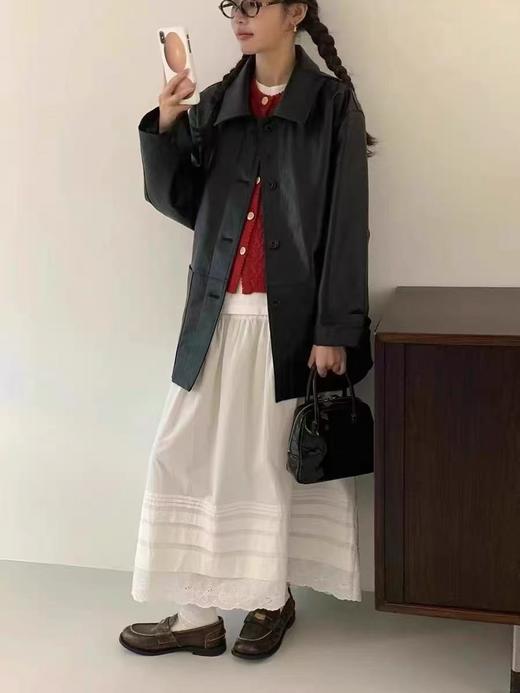 冰点价！仅限11.11！退货勿拍深圳南油高货！！大牌同款2897 50%pu➕50%黏胶慵懒风复古翻领单排扣秋季皮衣外套-喜出 商品图1