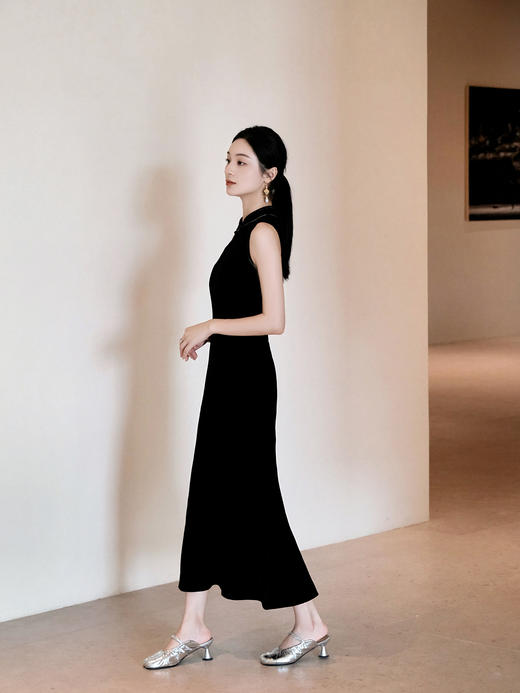 下架|盛唐婧| 重磅真丝绒水滴领旗袍连衣裙 商品图8