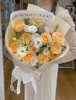 【当日达】顺丰免邮◆香槟玫瑰 白桔梗 洋甘菊 喷泉草 尤加利叶 中型手捧花  真诚恬静 商品缩略图0