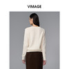 VIMAGE纬漫纪绵羊毛时尚长袖复古圆领绞花针织衫上衣秋季新款V2401106 商品缩略图4