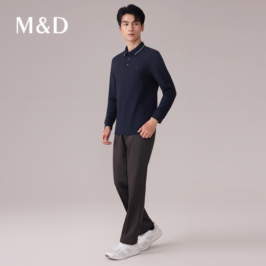 【名盾】科技发热保暖长袖Polo衫，保型记忆领，省心易打理M0CL11783A 商品图1