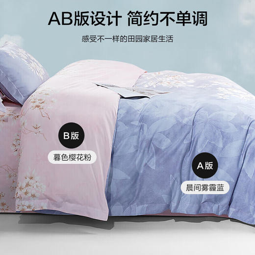 罗莱家纺 LUOLAI 四件套床品套件床上家纺全棉斜纹纯棉床单被套 晨暮间 200*230 商品图0