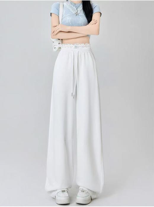 捡漏，微脏小码微脏一眼就爱上！！【秋上新】8802蕾丝花边阔腿裤女高腰抽绳直筒休闲裤-喜出 商品图10