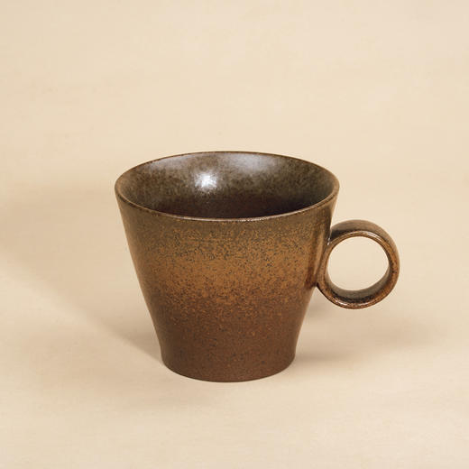 粗陶窑变咖啡杯 圆形把手 商品图0