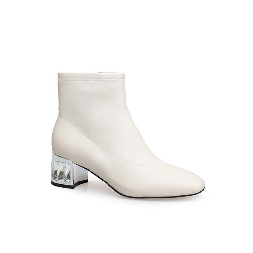 豪麟名鞋迪嘉女鞋羊皮革短靴DJELA52WN013白色 商品图0