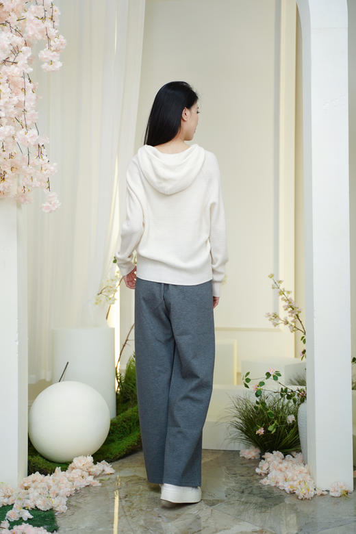  臣禾【菠萝纹帽衫】100%绵羊毛连帽休闲针织衫	JZ253090475 商品图10