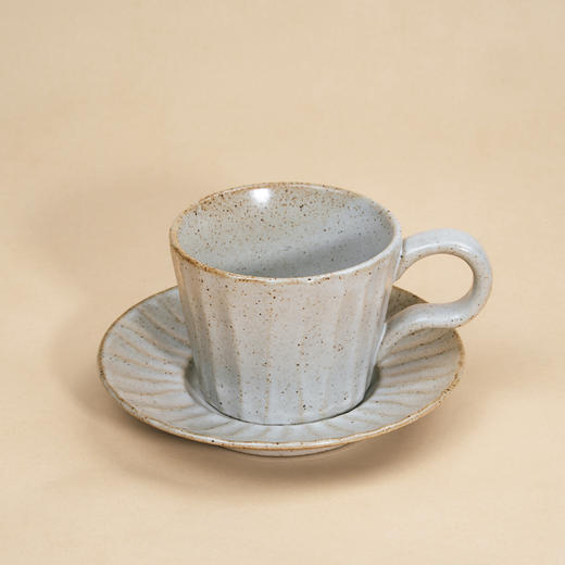 手工刀刻咖啡杯带碟 商品图0