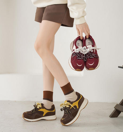 西村名物2025年秋季新款撞色双鞋带休闲潮酷复古运动鞋老爹鞋T25CM31761 商品图0