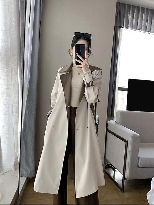 冰点价！仅限11.11！退货勿拍【秋上新】软料挺括有骨感风衣！！拼色款气质风衣外套-喜出 商品图3