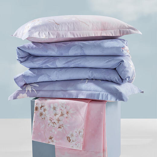 罗莱家纺 LUOLAI 四件套床品套件床上家纺全棉斜纹纯棉床单被套 晨暮间 200*230 商品图3