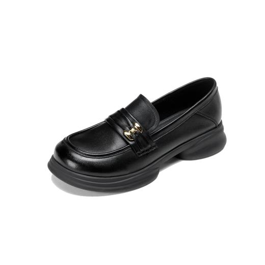 西村名物2025年秋季新款秀气掐腰粗跟百搭乐福鞋舒适深口女单T25CM31721 商品图9