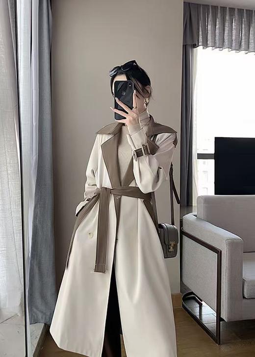 冰点价！仅限11.11！退货勿拍【秋上新】软料挺括有骨感风衣！！拼色款气质风衣外套-喜出 商品图1