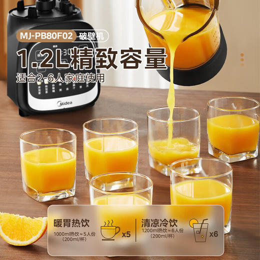 美的破壁机家用(510688)小型轻音多功能全自动豆浆机五谷杂粮料理辅食机榨汁机 PB80F02 商品图1