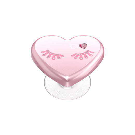 【天生发光体】爱心眨眨眼 泡泡骚 X xxokate 创作者联名计划 POPGRIP泡泡骚手机粘贴式气囊支架 Popout异形系列 粉色 爱心 商品图0