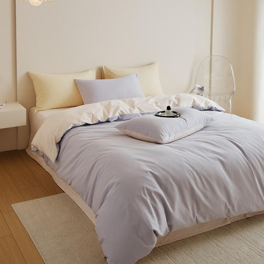 自然醒A类全棉贡缎磨毛双拼色四件套（赠礼盒包装）HS 商品图2