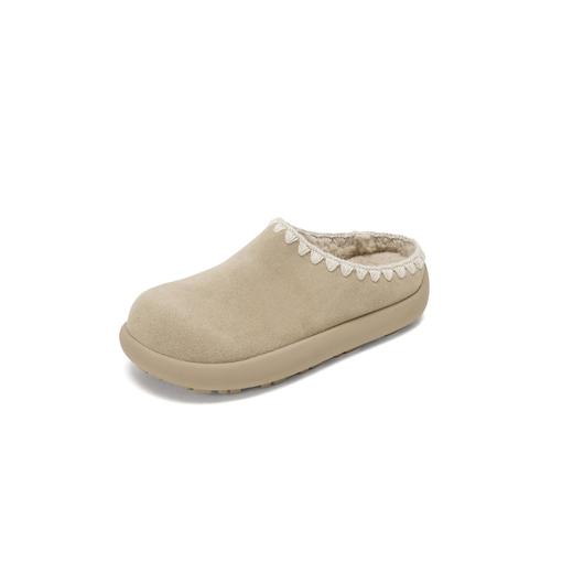 西村名物2025年冬季新款平底真皮美拉德洋气包头穆勒拖毛毛半拖鞋勃肯鞋X25DM48841 商品图13