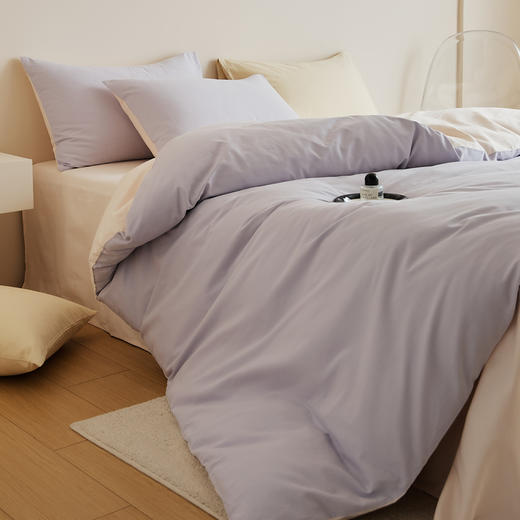 自然醒A类全棉贡缎磨毛双拼色四件套（赠礼盒包装）HS 商品图12