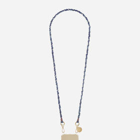 北京仓｜La Coque Française-Doha-牛仔织物 珍珠装饰 长款 手机链［法国设计师］