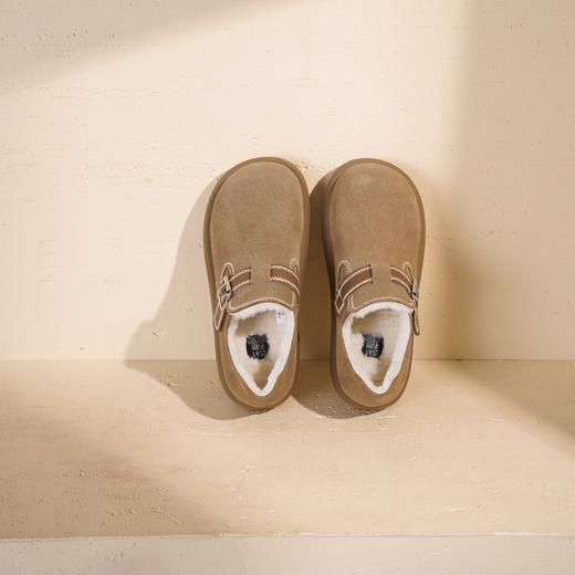 西村名物2025年冬季新款加绒保暖魔术贴毛绒勃肯鞋玛丽珍毛毛鞋X25DM48831 商品图6