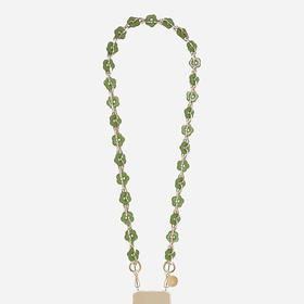 订购8周到｜La Coque Française-Cassy-绿色 花朵 长款 手机链［法国设计师］