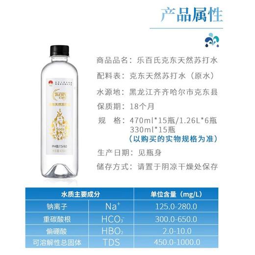 乐百氏克东天然苏打水470ml*15 商品图3
