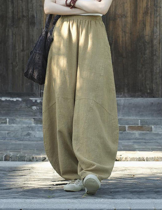 臣禾	【棉麻灯笼裤】71.5%苎麻28.5%棉松紧腰休闲裤	JZ253061075 商品图5